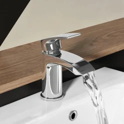 Vellamo Swift Chrome Basin Mixer Tap & Waste and Deck Mounted Bath Mixer Tap