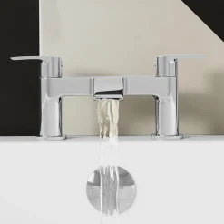 Vellamo Swift Chrome Basin Mixer Tap & Waste and Deck Mounted Bath Mixer Tap