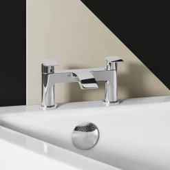 Vellamo Swift Chrome Deck Mounted Bath Filler