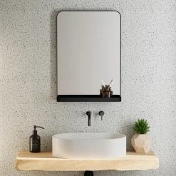 Vellamo Swift Framed Mirror & Shelf - 500 x 700mm