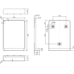 Vellamo Swift Framed Mirror & Shelf - 500 x 700mm