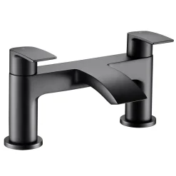 Vellamo Swift Matt Black Deck Mounted Bath Filler