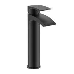 Vellamo Swift Matt Black Tall Basin Mixer Tap