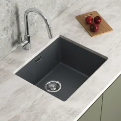 Vellamo Terra 1 Bowl Granite Composite Inset / Undermount Kitchen Sink & Waste - 533 x 457mm