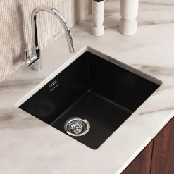 Vellamo Terra 1 Bowl Granite Composite Inset / Undermount Kitchen Sink & Waste - 533 x 457mm