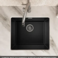 Vellamo Terra 1 Bowl Granite Composite Inset / Undermount Kitchen Sink & Waste - 533 x 457mm