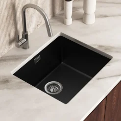 Vellamo Terra 1 Bowl Granite Composite Inset / Undermount Kitchen Sink & Waste - 533 x 457mm
