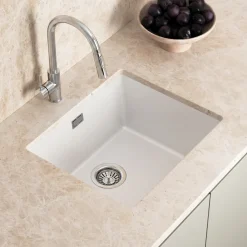 Vellamo Terra 1 Bowl Granite Composite Inset / Undermount Kitchen Sink & Waste - 533 x 457mm