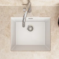 Vellamo Terra 1 Bowl Granite Composite Inset / Undermount Kitchen Sink & Waste - 533 x 457mm