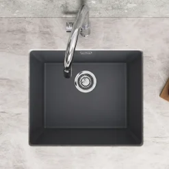 Vellamo Terra 1 Bowl Granite Composite Inset / Undermount Kitchen Sink & Waste - 533 x 457mm