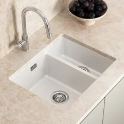 Vellamo Terra 1.5 Bowl Granite Composite Inset/Undermount Kitchen Sink & Waste Kit - 555 x 460mm