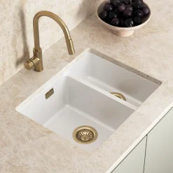 Vellamo Terra 1.5 Bowl Granite Composite Inset/Undermount Kitchen Sink & Waste Kit - 555 x 460mm