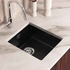 Vellamo Terra Compact 1 Bowl Granite Composite Inset or Undermount Kitchen Sink & Waste - 370 x 460mm