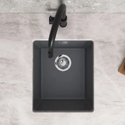 Vellamo Terra Compact 1 Bowl Granite Composite Inset or Undermount Kitchen Sink & Waste - 370 x 460mm