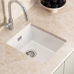 Vellamo Terra Compact 1 Bowl Granite Composite Inset or Undermount Kitchen Sink & Waste - 370 x 460mm