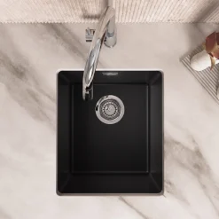 Vellamo Terra Compact 1 Bowl Granite Composite Inset or Undermount Kitchen Sink & Waste - 370 x 460mm