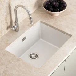 Vellamo Terra Large 1 Bowl Granite Composite Inset / Undermount Kitchen Sink & Waste - 610 x 460mm
