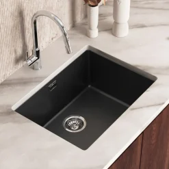 Vellamo Terra Large 1 Bowl Granite Composite Inset / Undermount Kitchen Sink & Waste - 610 x 460mm