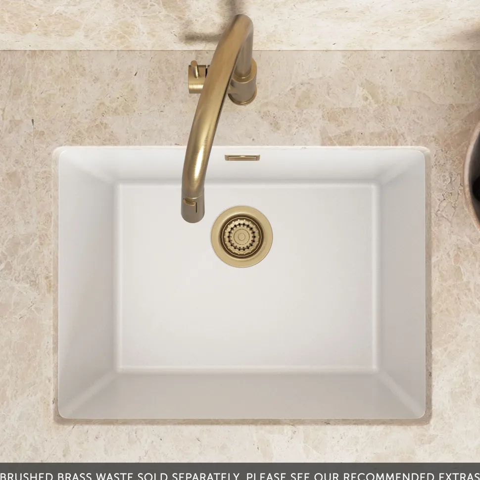Vellamo Terra Large 1 Bowl Granite Composite Inset / Undermount Kitchen Sink & Waste - 610 x 460mm