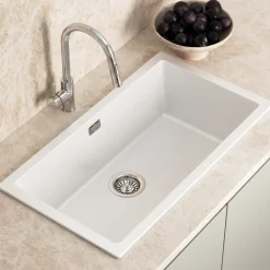 Vellamo Terra XL 1 Bowl Granite Composite Inset / Undermount Kitchen Sink & Waste - 774 x 434mm