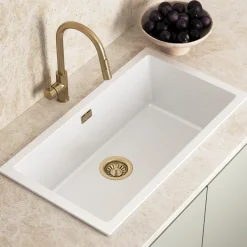 Vellamo Terra XL 1 Bowl Granite Composite Inset / Undermount Kitchen Sink & Waste - 774 x 434mm