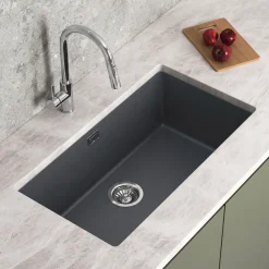 Vellamo Terra XL 1 Bowl Granite Composite Inset / Undermount Kitchen Sink & Waste - 774 x 434mm