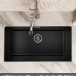 Vellamo Terra XL 1 Bowl Granite Composite Inset / Undermount Kitchen Sink & Waste - 774 x 434mm