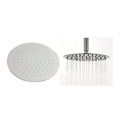 Vellamo Thin Round Fixed Shower Head - 200mm
