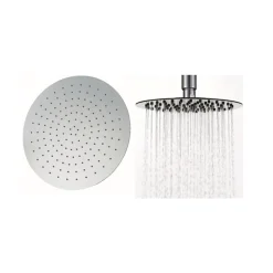 Vellamo Thin Round Fixed Shower Head - 400mm - Polished Chrome