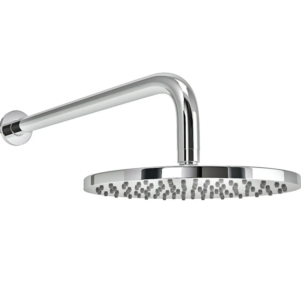 Vellamo Twist ABS Round Fixed Shower Head & Arm - 200mm