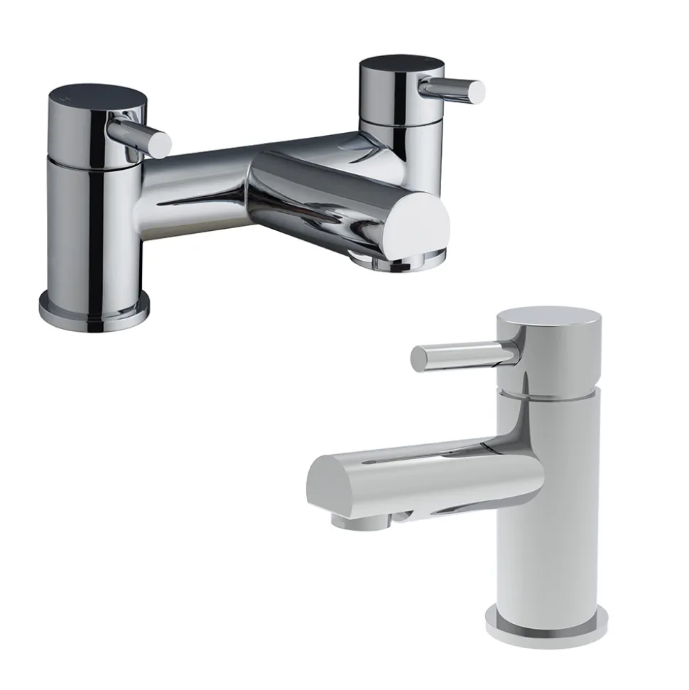 Vellamo Twist Basin Mixer and Bath Filler Pack
