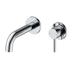 Vellamo Twist Chrome Wall Mounted Basin Mixer with Easy Plumb Installation Kit