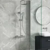 Vellamo Twist Round Thermostatic Shower Valve, Fixed Head & Handset Shower Set - Chrome
