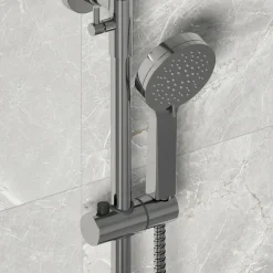 Vellamo Twist Round Thermostatic Shower Valve, Fixed Head & Handset Shower Set - Chrome