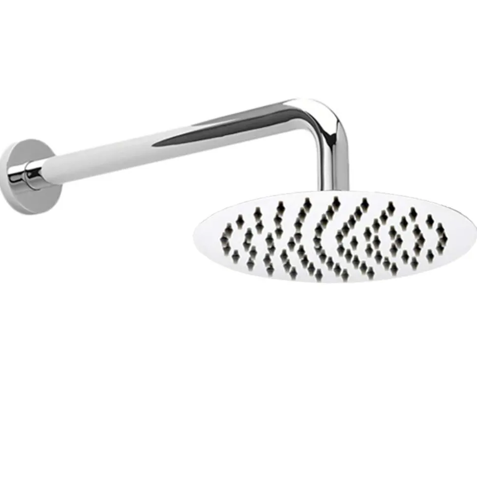 Vellamo Ultra Thin Round 300mm Shower Head & Wall Mounted Arm