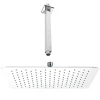 Vellamo Ultra Thin Square 400mm Shower Head & Ceiling Mounted Arm