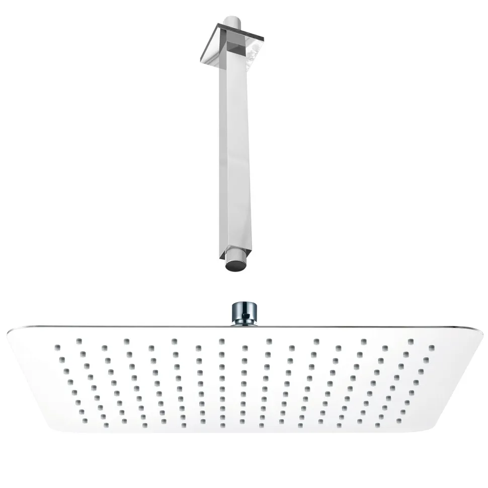 Vellamo Ultra Thin Square 400mm Shower Head & Ceiling Mounted Arm