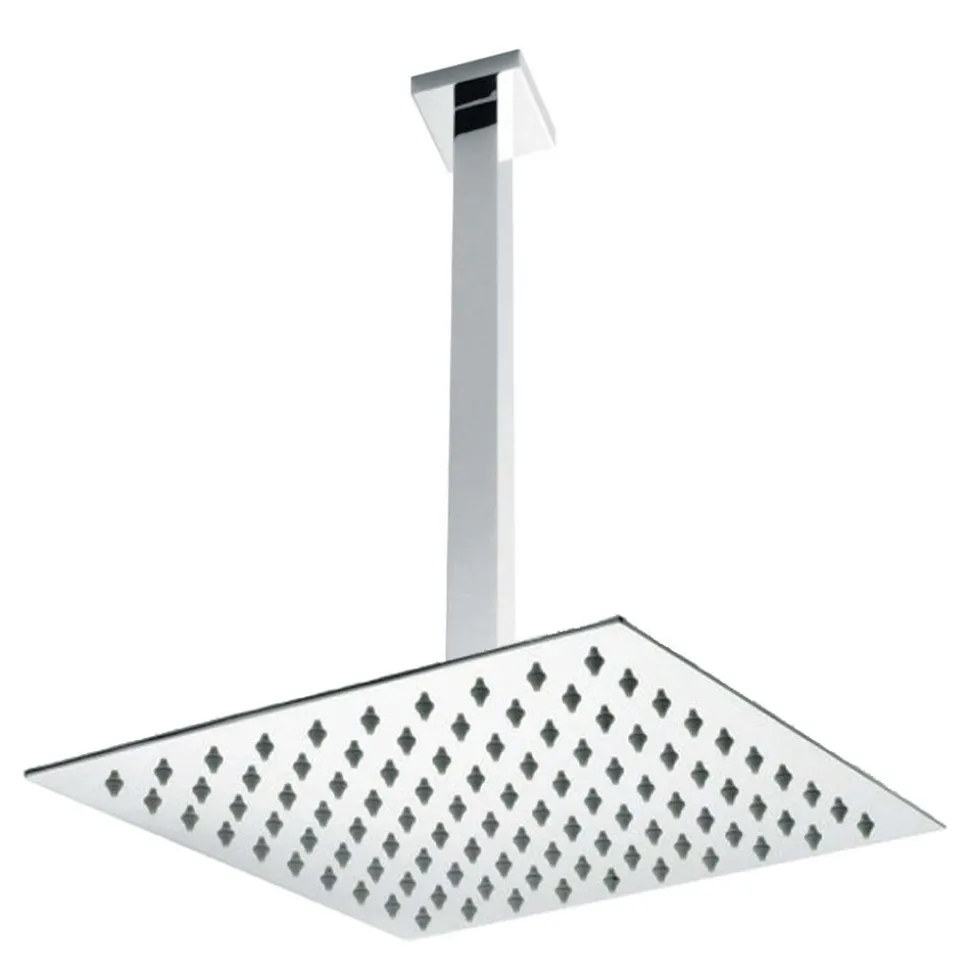 Vellamo Ultra Thin Square 200mm Shower Head & Ceiling Mounted Arm
