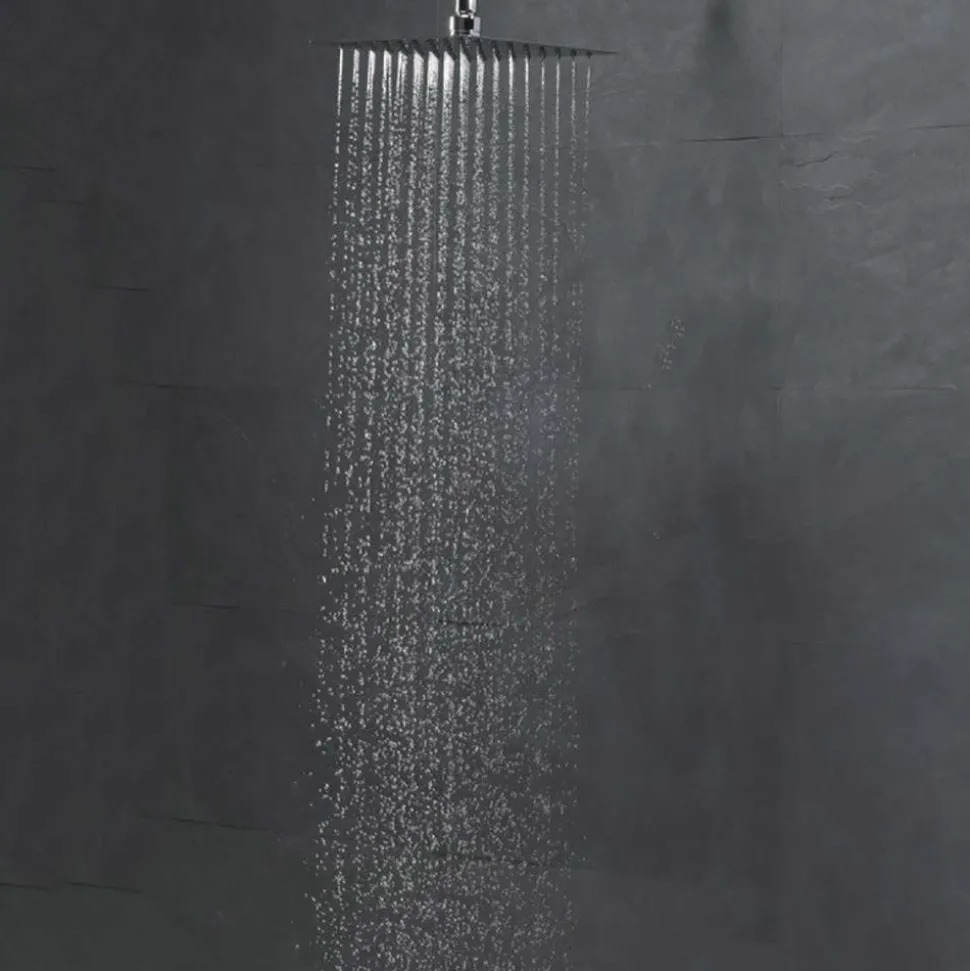 Vellamo Ultra Thin Square 200mm Shower Head & Ceiling Mounted Arm