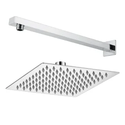 Vellamo Ultra Thin Square 200mm Shower Head & Wall Mounted Arm