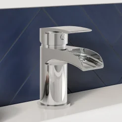 Vellamo Venta Waterfall Mini Basin Mixer Tap & Waste