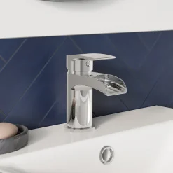 Vellamo Venta Waterfall Mini Basin Mixer Tap & Waste
