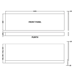 Vellamo Waterproof Front Bath Panel & Plinth