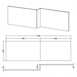 Vellamo Waterproof L-Shaped Front Bath Panel