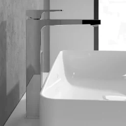Villeroy & Boch Architectura Square Tall Basin Mixer Tap with Click Clack Waste