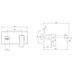 Villeroy & Boch Architectura Square Wall Mounted Basin Mixer Tap & Easy Installation Box