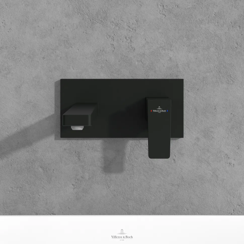 Villeroy & Boch Architectura Square Wall Mounted Basin Mixer Tap & Easy Installation Box