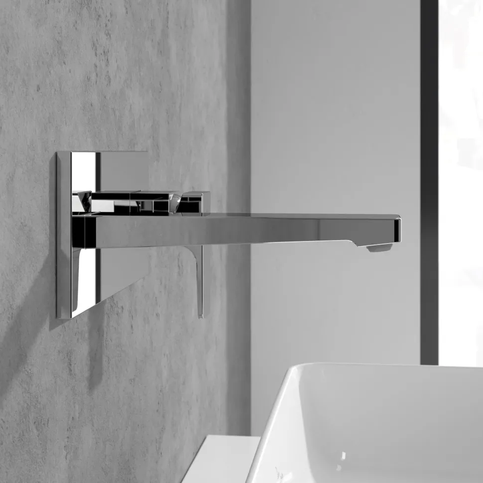 Villeroy & Boch Architectura Square Wall Mounted Basin Mixer Tap & Easy Installation Box