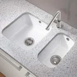 Villeroy & Boch Cisterna 50 White Ceramic Single Bowl Undermount Kitchen Sink - 445 x 445mm