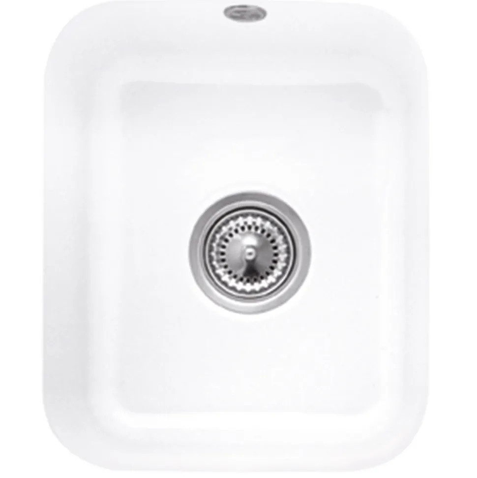 Villeroy & Boch Cisterna 45 White Ceramic Single Bowl Undermount Kitchen Sink - 370 x 435mm